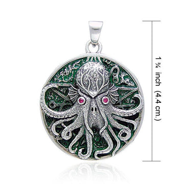 Great Cthulhu Silver Pendant by Oberon Zell TP3285 - Jewelry